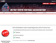 Tablet Screenshot of metroyouthfootball.com